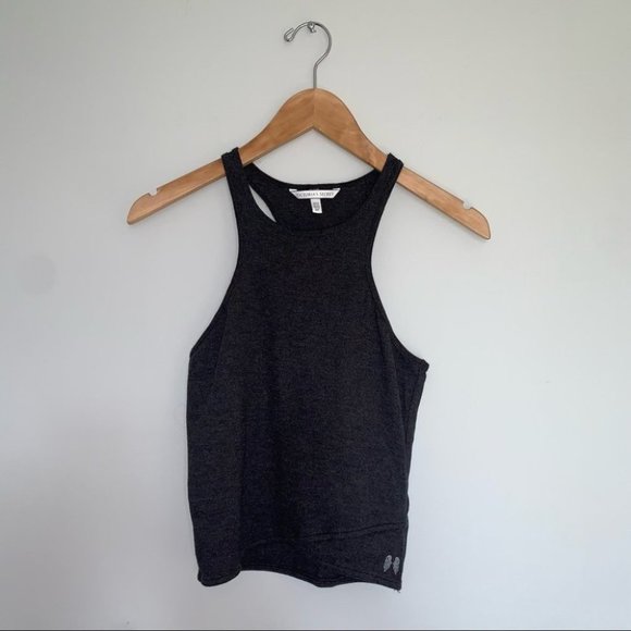 Victoria’s Secret Crop Tank Top High Neck Wing Logo Grey Women's  Size Small - Picture 2 of 6